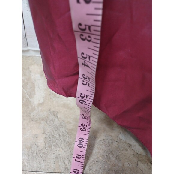 Vtg Michelangelo Prom Maxy Dress One Shoulder High Low Red Iridescent Sz 4 - Picture 10 of 12